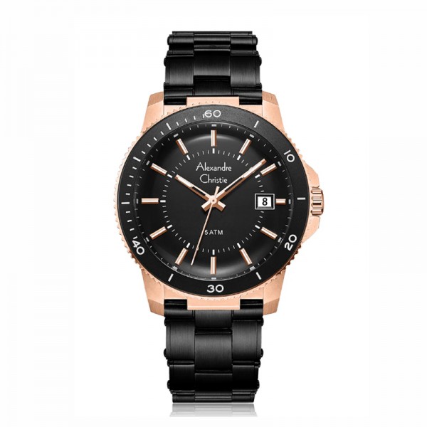 Alexandre Christie AC 6141 Rosegold Black Steel MDBBRBA Alexandre Christie AC 6141 Rosegold Black Steel MDBBRBA